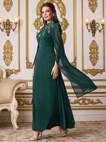 Al Najma Vestido casual de estilo árabe sencillo para mujer, adecuado para uso diario
