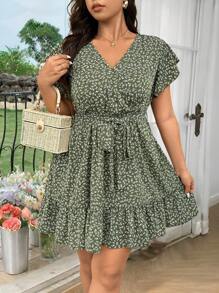 SHEIN Frenchy Plus Size Boho Fashion St. Patrick's Day Casual Codzienna Zielona Letnia Sukienka, Wakacje - Zielony - Zobacz 1