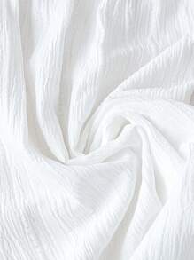 EMERY ROSE Chemise décontractée avec empiècement texturé brodé blanc pour femmes grandes tailles, style élégant de vacances rurales, pour le printemps/l'été