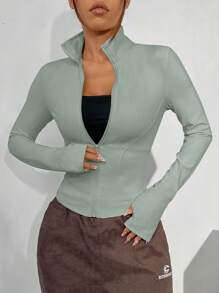 SHEIN EZwear Mint Green Women's Knit Lightweight Cardigan/Jacket For UV Protection In Fall/Winter - Mint Green - View 5