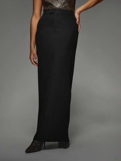 MISSGUIDED Elegant Tailored Column Maxi Skirt Evening Formal Office Business Professional Long Skirt Workwear Fall Winter Special Occasion