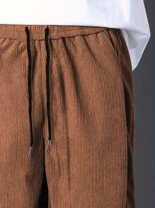 Manfinity Hypemode Men's Letter Graphic Drawstring Waist Jogger Pants Casual Pants For Men - Brown - View 5