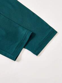 SHEIN Sparklyn 2pcs/Set Teen Girls Casual Printed T-Shirt And Pants Set, Crew Neck Short Sleeve Top With Fashionable Car, Digital, Flame Graphics, Stylish And Look, Suitable For Spring/Summer - Dark Green - View 6