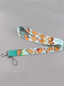 1pc Cute Guinea Pig Lanyard Card Holder, Keychain Accessory With Hard Shell For Campus Card And Id Card - Multicolor - View 6