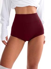 Dewbera Women's Solid High Waist Everyday Workout Shorts