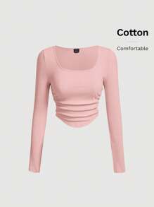 SHEIN MOD 女士T恤 - 粉色 - 查看 4