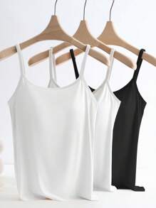 SHEIN LUNE 3 件套防闪烁吊带背心，内置衬垫，舒适
