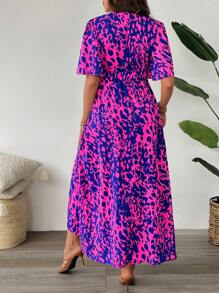 SHEIN Retro Maternity Dress, Minimalist Palace Style, Casual Daily Wear - Army Green - View 2