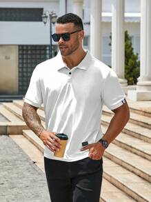 Manfinity Homme Men's Simple Fashion Polo Shirt, Suitable For Summer - White - View 4