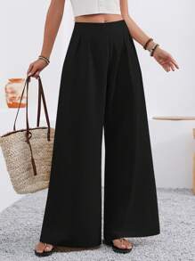 EMERY ROSE Pantalones anchos elegantes de unicolor, sueltos y con bolsillo