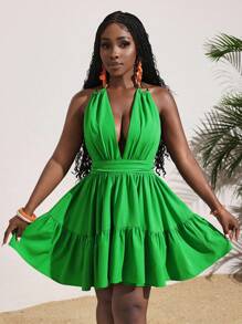 Slaydiva Ruffle Sleeve & Hem Coverup Dress For Young Girls