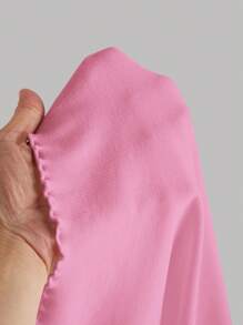 SHEIN Leap Crew Teen Girls Vintage Knit Ribbed Tight Flare Sleeve Gathered Bust Bow Long Sleeve T-Shirt Tops For Teen Girls - Pink - View 4