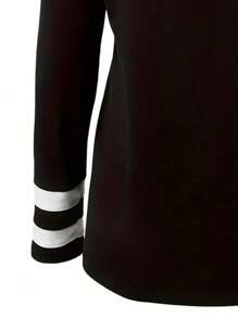 Plus Size Women Striped V-Neck 3/4 Sleeve Casual T-Shirt