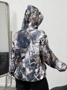 INAWLY Sudadera con capucha de manga larga con estampado de letras y ramas, hombros caídos y cordón ajustable para mujer, otoño