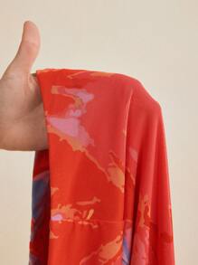 Eva Novielli Top con cuello de halter de malla con estampado en rojo de vacaciones, con relleno, parte posterior con lazo, parte superior de primavera-verano para mujer, para vacaciones de primavera, ajustado a Ibiza