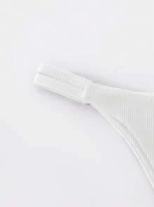 Swim Basics Women's Solid Color Sexy Bikini Bottom For Summer Beach - White - View 5