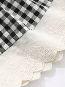 DAZY Falda con cintura elástica y estampado de cuadros escoceses en capas para chica adolescente - Negro - Ver 7