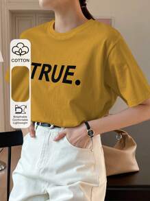 DAZY 字母印花圓領t恤