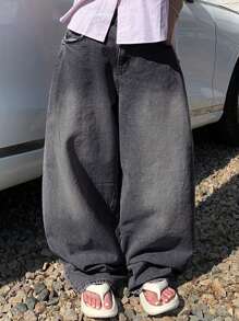 DAZY 女式复古水洗破洞牛仔裤，四季皆宜，宽松牛仔裤