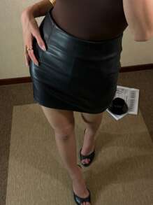 DAZY 女士纯色修身优雅半身裙，适合多季节夏秋两季穿着