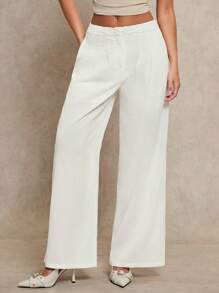 Glamine Women's Casual & Commuting Solid Color Wide Leg Pants,Summer Outfits For Women Fall Cloth For Women