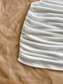 Soleia 度假镂空单肩无袖迷你连衣裙 - 白色 - 查看 3