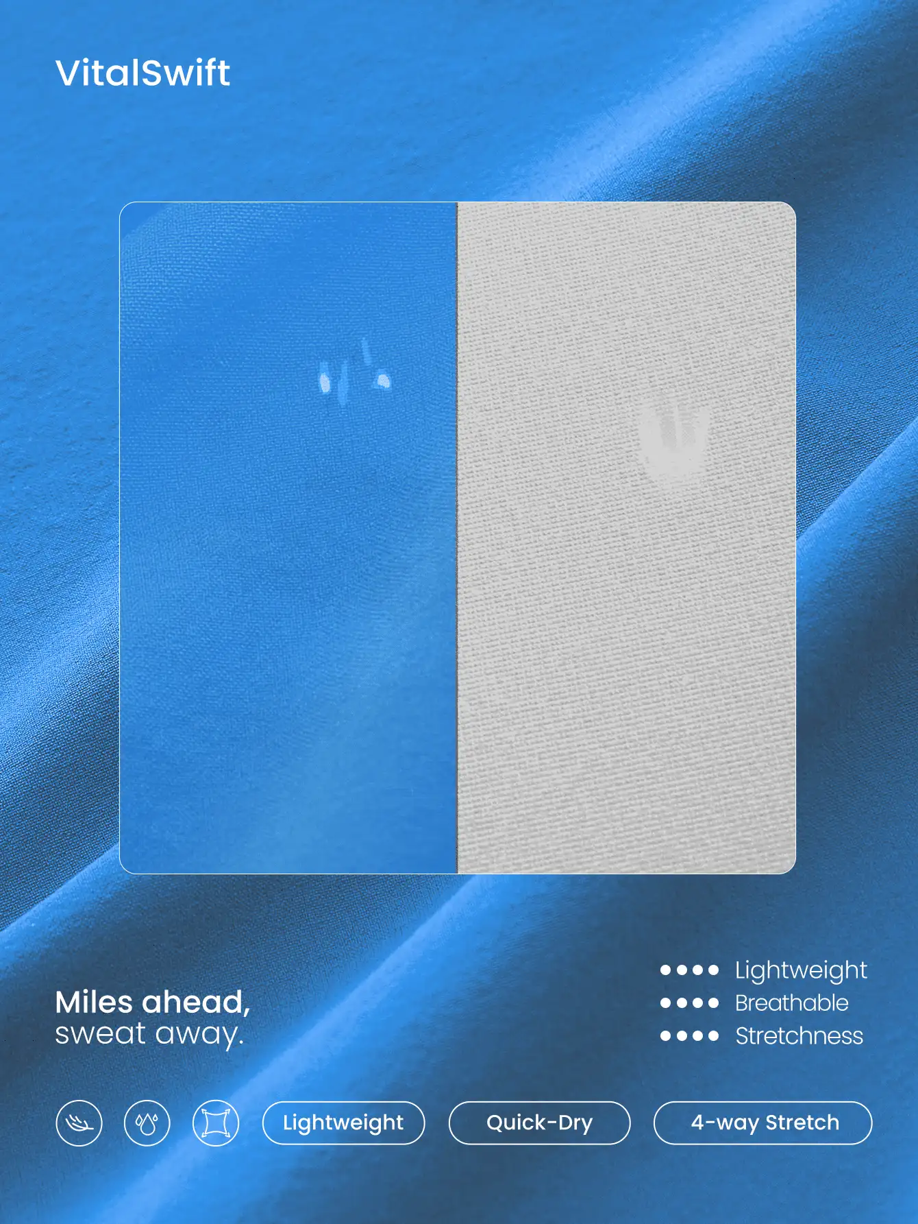 GLOWMODE 2.5 英寸 VitalSwift 速干超轻袋鼠多口袋高腰可调节抽绳腰部跑步短裤内置防臭内衣健身跑步训练 - Blue Power - 查看 7