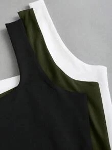 Sweetra Débardeur casual et polyvalent de couleur unie pour femmes