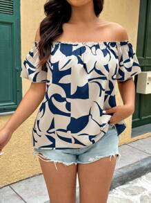 SHEIN VCAY Plus Size Casual All-Over Printed Design Shirt, Summer - Multicolor - View 1