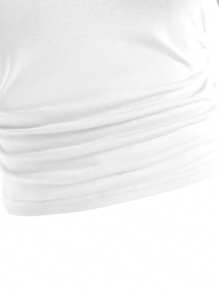 SHEIN Conjunto de 2 piezas para niñas preadolescentes con camiseta de cuello redondo de manga corta de unicolor y pantalones largos utilitarios