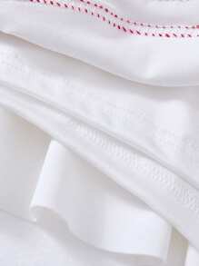 SHEIN Unity 2 件套女士街头服饰数字印花运动条纹背心上衣和迷你裙 - 彩色 - 查看 6