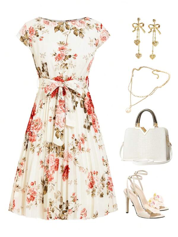 Ellevyn Rochie midi cu mâneci plisate și imprimeu floral, romantică pentru femei, rochie de Paște pentru primăvară și vară, stil boho, ținută de concert pentru femei, Saint Patrick, ținute rave pentru festival, ținută de Ziua Sfântului Patrick, Saint Patrick, potriviri Ibiza, ținute de vară pentru femei, rochie de vară, vacanță de primăvară, rochie florală pentru femei, ținute de vară, ținute de plajă pentru femei, ținută de concert country, ținute casual de vacanță, ținute country pentru femei, rochie de nuntă pentru invitați