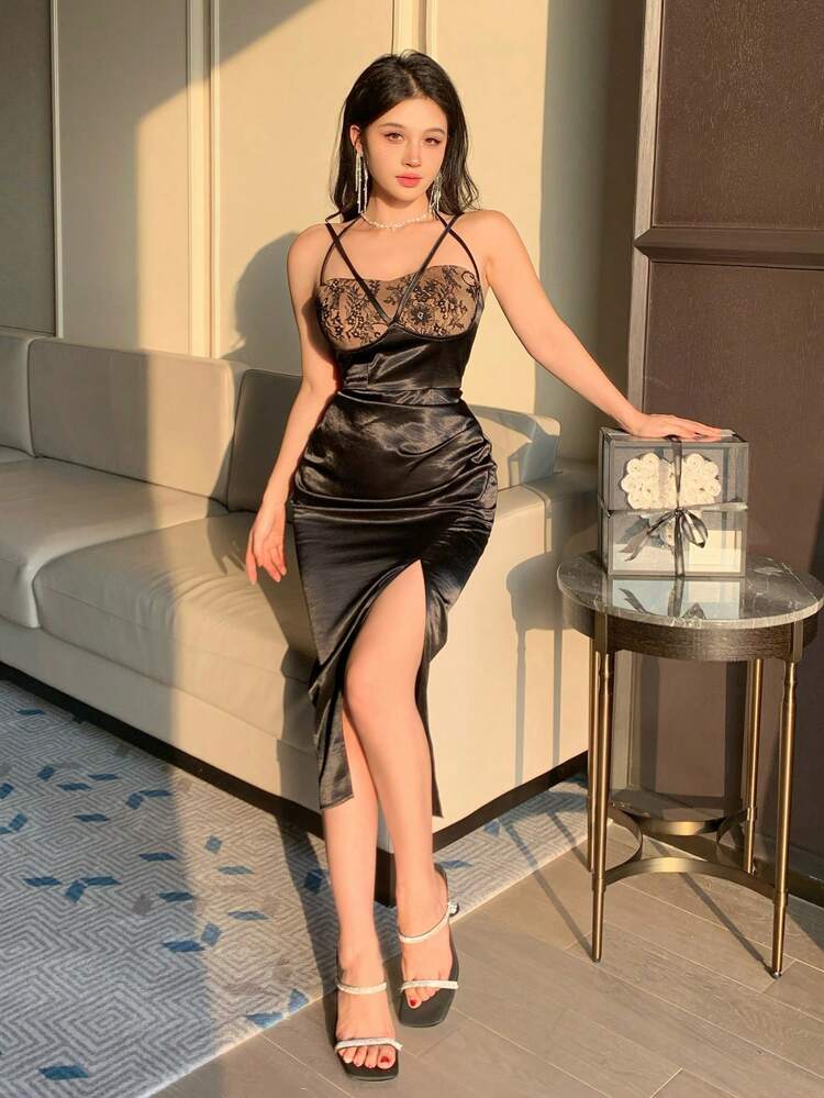 New Summer Lace Patchwork Sleeveless Long Dress For Women Prom Dress Party Women Sundress Homecoming Dresses Sexy Dress