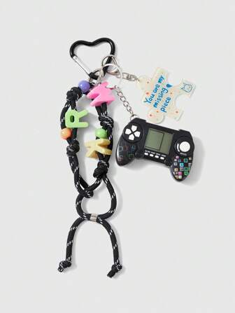 Kawaii 1 pieza Accesorio de bolso con colgante de consola de videojuegos de estilo callejero