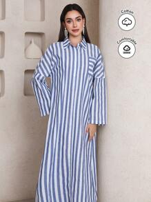 Veilorie 简约休闲日常女装阿拉伯连衣裙，端庄