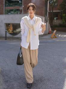 DAZY Women's Long Sleeve Shirt,Back To School Clothes,Fall Women Clothes - White - View 7