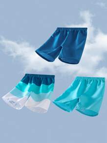 SHEIN Bộ 3 quần bơi dệt thoi rộng rãi nhiều màu trơn cho trẻ em/trẻ vị thành niên, quần đi biển, thích hợp mặc khi đi làm, đi học, mặc thường ngày, đi nghỉ, thể thao, xuân/hè - Nhiều màu - Xem 5