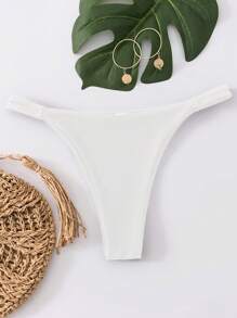 Swim Basics Women's Solid Color Sexy Bikini Bottom For Summer Beach - White - View 4