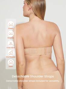 LUVLETTE Woman Lingerie Nude Breathable Strapless No-Show Seamless Push-Up Underwire T-Shirt Lingerie As Outerwear Basic Half Bra