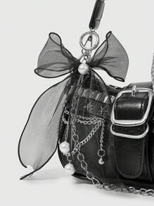 ROMWE Kawaii 哥特式可爱学院风 Y2k 风格女士单肩包 - 黑色 - 查看 4