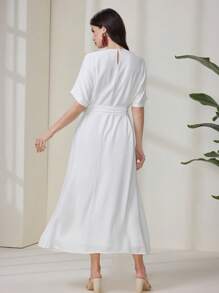 Mulvari Elegant Embroidered Women's Long Dress, Casual And Fashionable For Everyday Wear