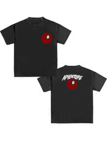 INAWLY T-shirt graphique à manches courtes pour femmes, col rond, avec l'impression d'un slogan et d'une boule de billard 8. Tops graphiques pour femmes