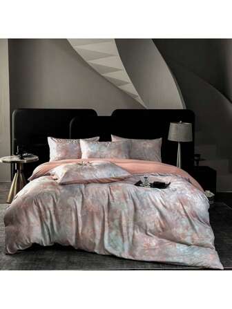 4 件套豪华多色床上用品套装，包括 1 张床单、1 个羽绒被套、2 个枕套，面料柔软舒适，适合家庭卧室和酒店