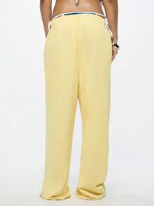 SUMWON WOMEN Wide Leg Jogger Sweatpants Cozy Fleece Athletic Loungewear With Pockets Elastic Waist Casual Workout Training Athleisure Pants Fall Winter ComFort Graduation,Back To School Outfits,Graduation,Teacher Outfits For Women,Back To School