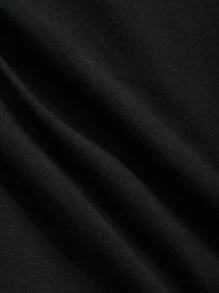 Dazy Plus 加大码纯色露肩修身吊带背心，春夏秋季长袖女上衣，秋季女装 - 黑色 - 查看 4