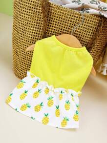 PETSIN Yellow Spring/Summer Casual Style Pineapple Fruit Pattern Pet Dress - Yellow - View 2