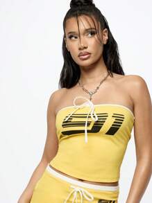 SUMWON WOMEN Áo thun đua xe thể thao không dây Performance Moto Sport mùa hè, đồ tập thể thao, dạo phố, áo crop top - Màu vàng - Xem 6