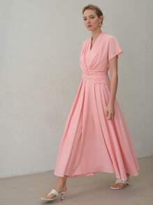 MOTF PREMIUM Vestito con pieghe e zip - Rosa - Visualizzare 3