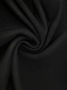 Lumivelle 女士纯色金属纽扣休闲上衣、T恤 - 黑色 - 查看 8