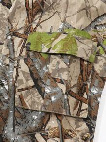 Denimly 青少年男孩休闲日常都市街头时尚全年必备多口袋阔腿迷彩印花松紧腰带牛仔裤，绿色